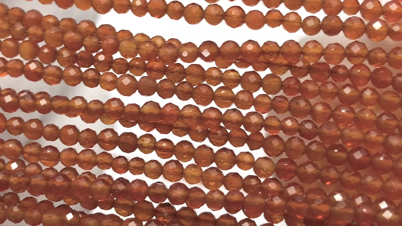 カーネリアン ラウンドカット2mm 1連(ネックレス)｜天然石ビーズの卸 