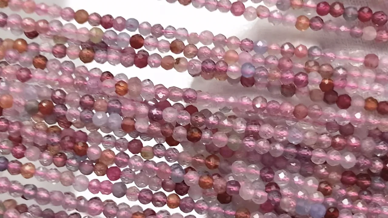 マルチカラースピネル ラウンドカット2mm 1連(ネックレス)｜天然石 
