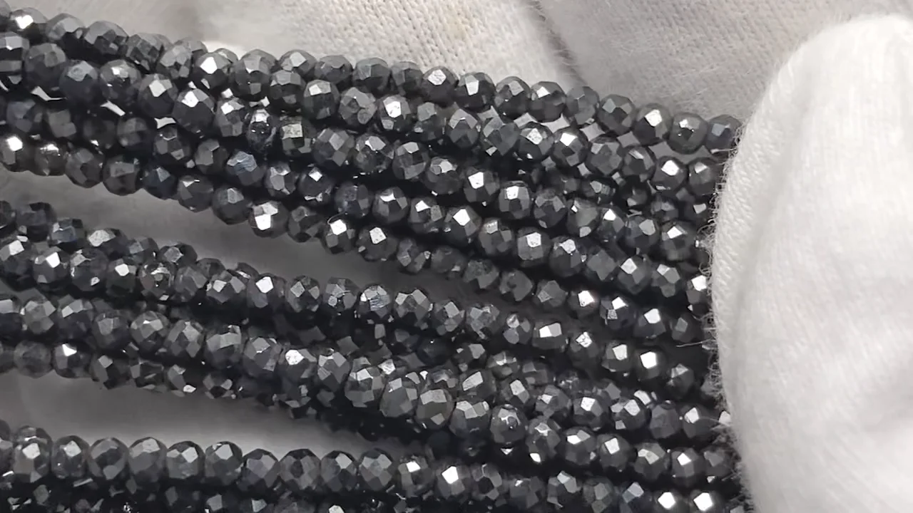 磁気入りヘマタイト ラウンドカット2mm 1連(ネックレス)｜天然石ビーズ