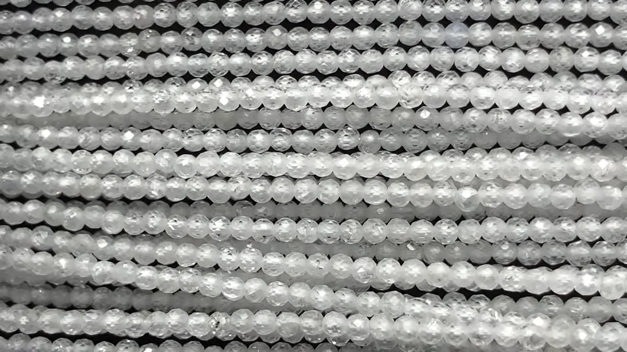 ジルコン ラウンドカット2mm 1連(ネックレス)｜天然石ビーズの卸問屋 