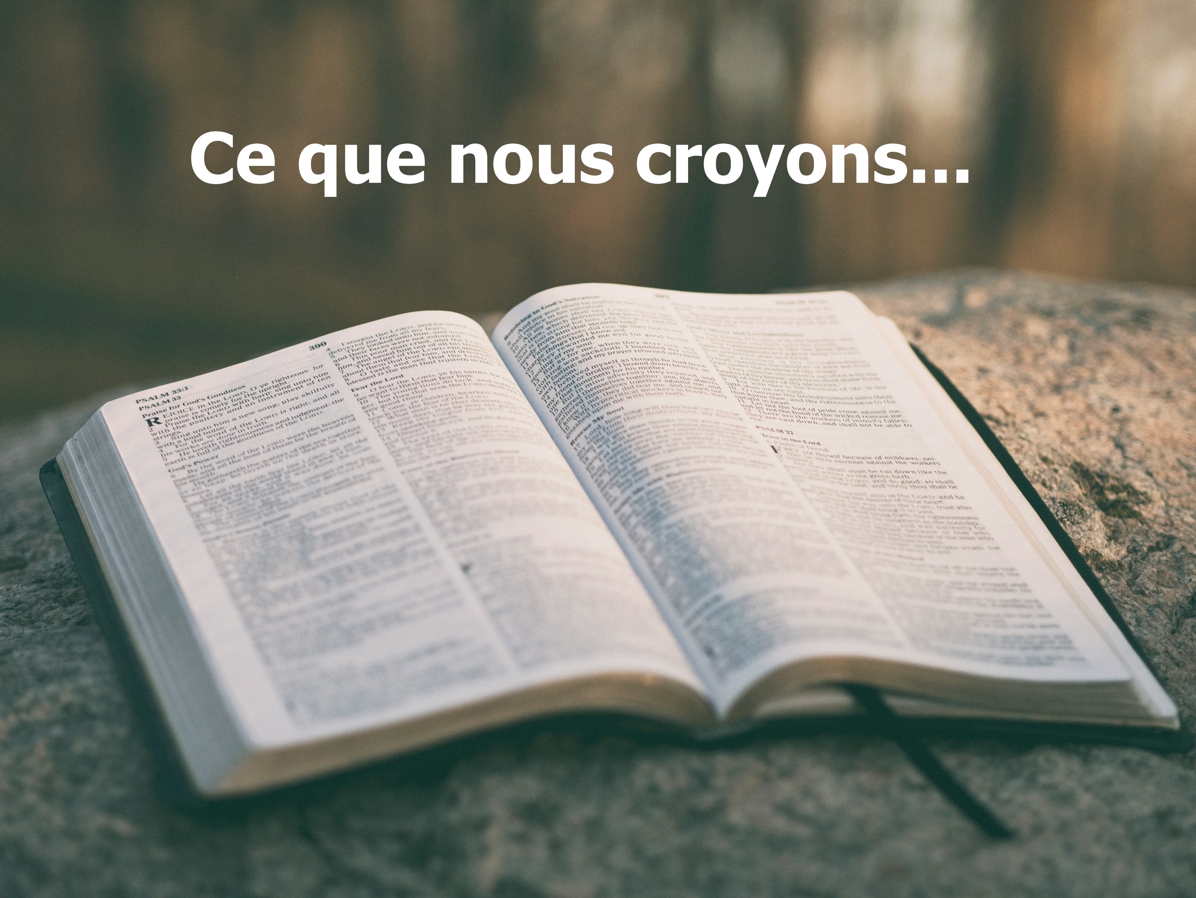 Ce que nous croyons 2 de 3