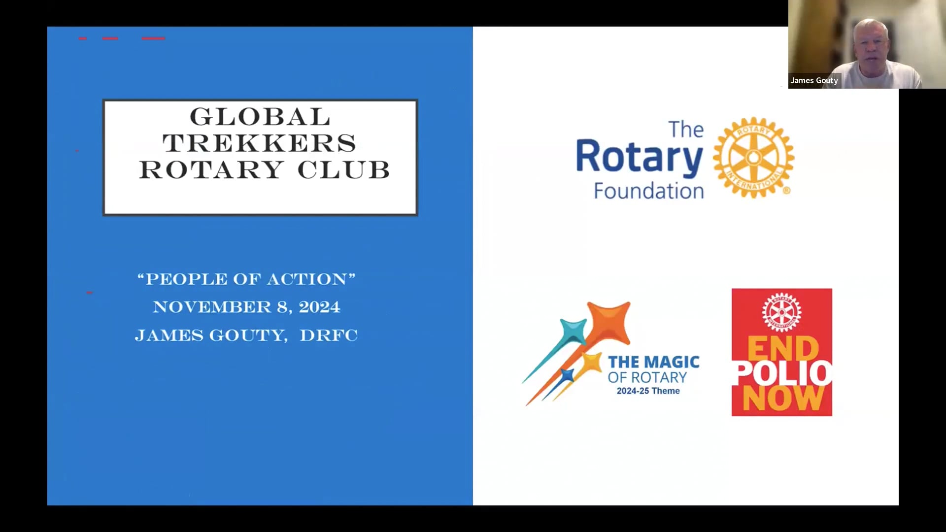 November 11th 2024 - James Gouty, DRFC for District 7690 - Rotary Foundation