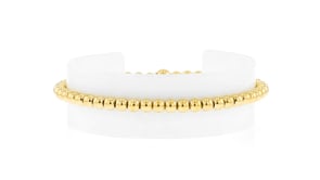 Italian 18kt Gold Vermeil Jewelry Set: Three 3-5mm Bead Stretch Bracelets