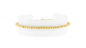 Italian 18kt Gold Vermeil Jewelry Set: Three 3-5mm Bead Stretch Bracelets