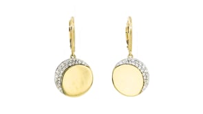 .50 ct. t.w. Diamond Crescent Moon Drop Earrings in 18kt Yellow Gold