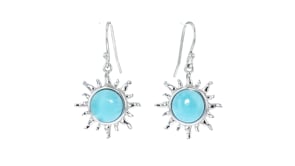 Larimar Sun Drop Earrings in Sterling Silver