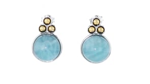16.00 ct. t.w. Milky Aquamarine Earrings in Sterling Silver with 14kt Yellow Gold