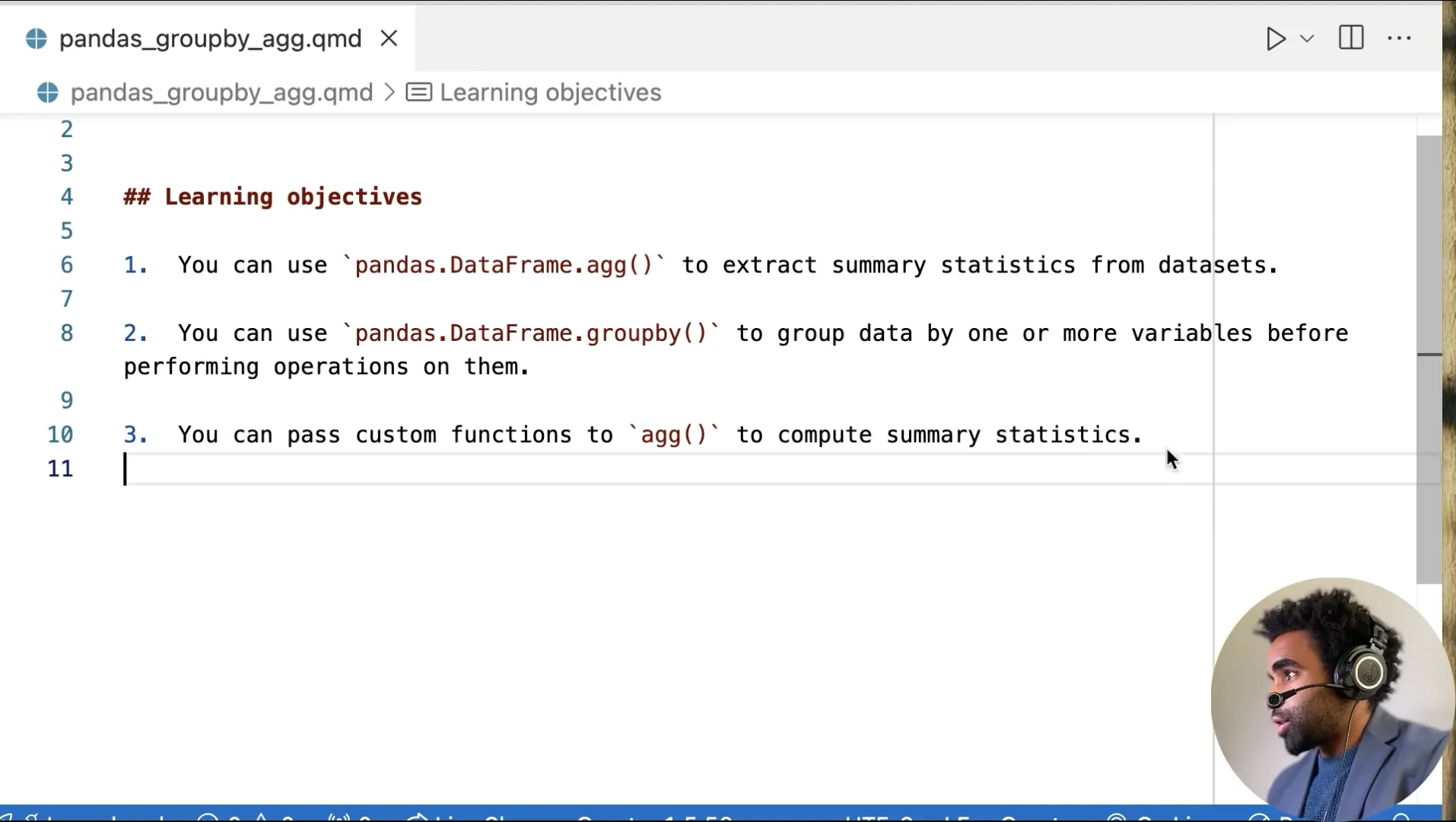 Grouped summary statistics with groupby and agg