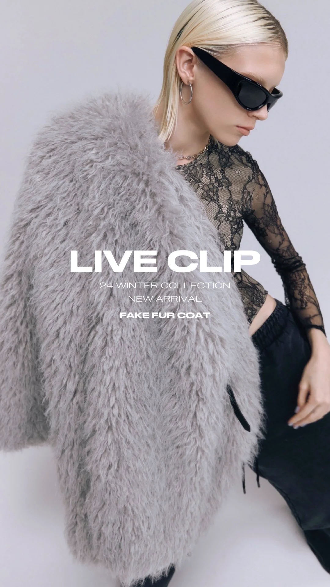 FAKE FUR COAT(F GREY): OUTERjosemoon FAKE FUR COAT(F GREY): OUTERjosemoon
