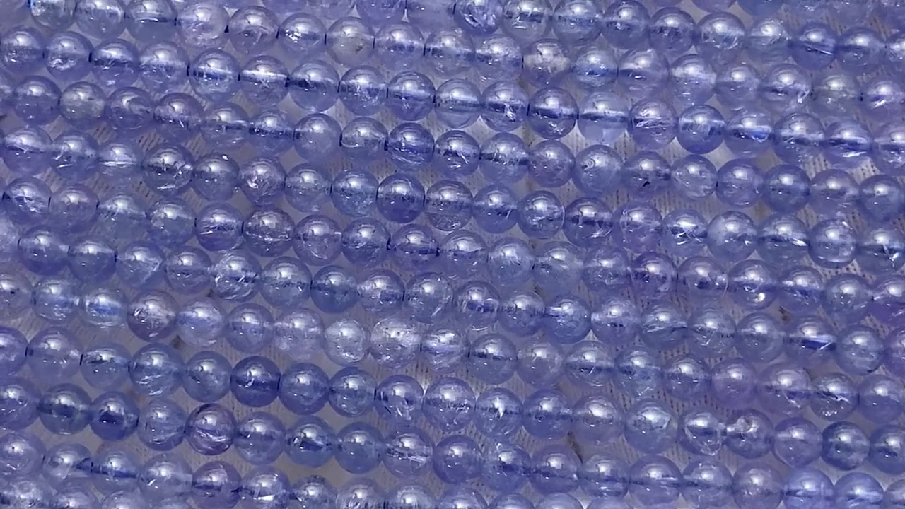 タンザナイト（産地・タンザニア） ラウンド3.5mm 半連/1連｜天然石