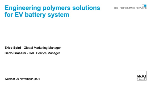 Engineering polymers for electric vehicle battery systems