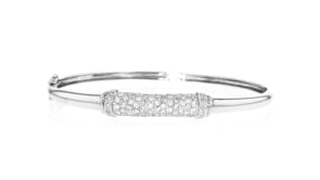 C. 1980 Vintage 2.00 ct. t.w. Diamond Bangle Bracelet in 14kt White Gold