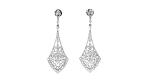 C. 1990 Vintage 1.07 ct. t.w. Diamond Drop Earrings in Platinum