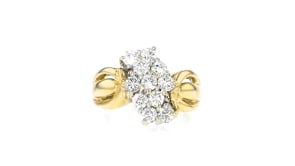 C. 1990 Vintage 1.10 ct. t.w. Diamond Cluster Ring in 14kt Yellow Gold