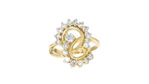 C. 1980 Vintage .72 ct. t.w. Diamond Swirl Ring in 14kt Yellow Gold