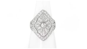 C. 1990 Vintage 1.05 ct. t.w. Diamond Cluster Ring in 18kt White Gold