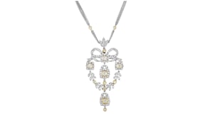 C. 1990 Vintage 2.30 ct. t.w. Diamond Pin/Pendant Necklace in 18kt Two-Tone Gold