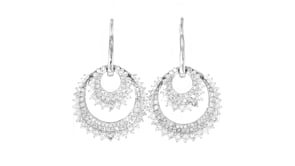 C. 1990 Vintage 4.50 ct. t.w. Diamond Circle Drop Earrings in Platinum
