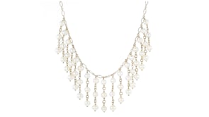 C. 1990 Vintage 5-5.5mm Cultured Pearl Bib Necklace in 14kt Yellow Gold