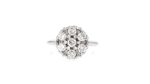C. 1970 Vintage 1.05 ct. t.w. Diamond Cluster Ring in 14kt White Gold