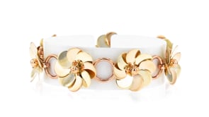 C. 1940 Vintage 14kt Two-Tone Gold Flower-Link Bracelet