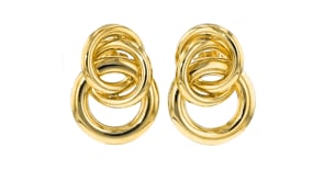 C. 1990 Vintage 18kt Yellow Gold Interlocking Circle Earrings