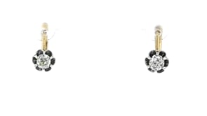 C. 1900 Vintage .75 ct. t.w. Diamond Drop Earrings in Sterling Silver and 14kt Yellow Gold