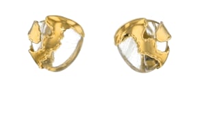C. 1980 Vintage Rutilated Quartz Earrings in 18kt Yellow Gold