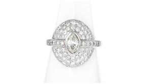 C. 1980 Vintage 1.48 ct. t.w. Diamond Ring in Platinum
