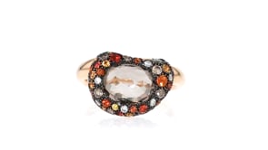 C. 1990 Vintage Bucherer 2.50 Carat Smoky Quartz, .75 ct. t.w. Multicolored Quartz and .40 ct. t.w. Brown and White Diamond Ring