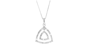 C. 2000 Vintage 2.00 ct. t.w. Diamond Double-Triangle Pendant Necklace in 14kt White Gold
