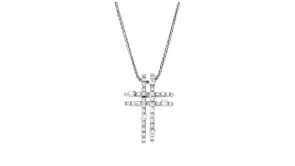 C. 1990 Vintage Damiani .75 ct. t.w. Diamond Cross Pendant Necklace in 18kt White Gold