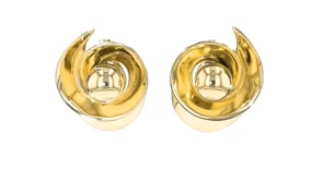 C. 1940 Vintage 14kt Yellow Gold Swirl Earrings