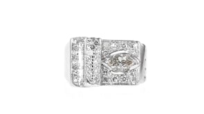C. 1970 Vintage 1.40 ct. t.w. Diamond Buckle Ring in Platinum