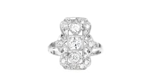 C. 1980 Vintage .75 ct. t.w. Diamond Filigree Ring in Platinum