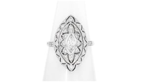 C. 1980 Vintage .70 ct. t.w. Diamond Marquise-Shaped Ring in 18kt White Gold