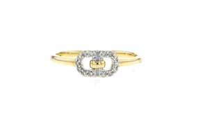 .10 ct. t.w. Diamond Paper Clip Link Ring in 14kt Yellow Gold
