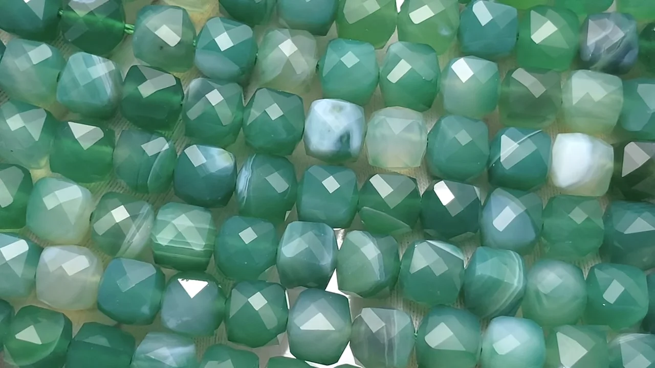 グリーンレースアゲート ペアストーン [B] 1pair 2pcs 天然石ビーズ グリーンレースアゲート ペアストーン [B] 1pair 2pcs 天然石