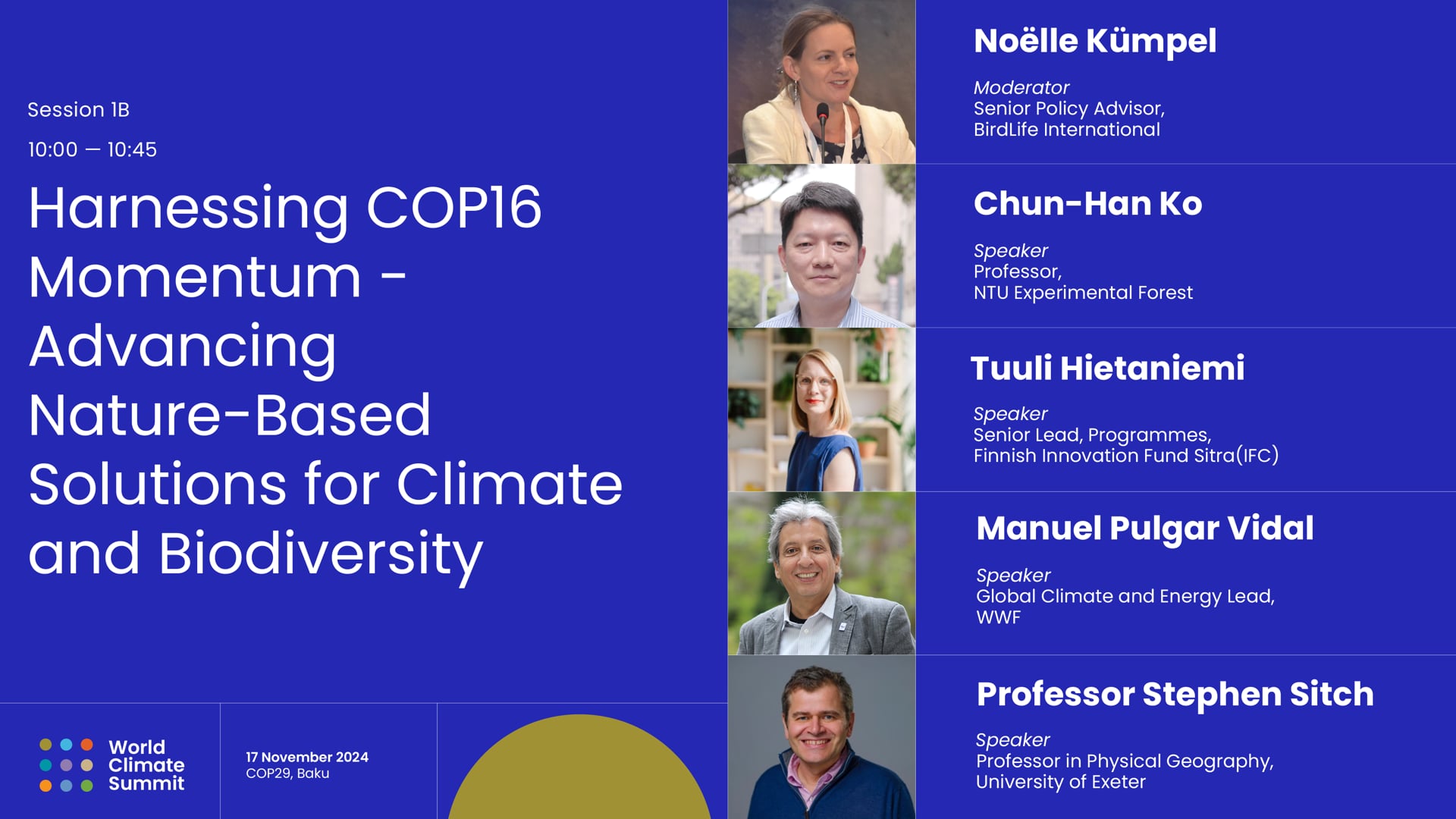 Harnessing COP16 Momentum - Advancing Nature-Based Solutions for Climate and Biodiversity