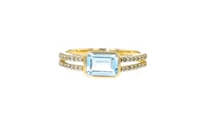 1.30 Carat Sky Blue Topaz and .16 ct. t.w. Diamond Ring in 10kt Yellow Gold