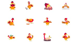 Animated Turkey Cartoon Stickers, a Duotone Icon by Vectors Market (Thumbnail 3 of 3)