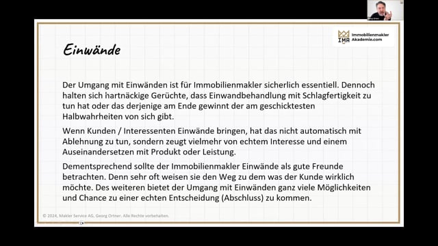 Umgang mit Einwänden