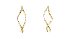 Italian 18kt Yellow Gold Figure-Eight Hoop Drop Earrings