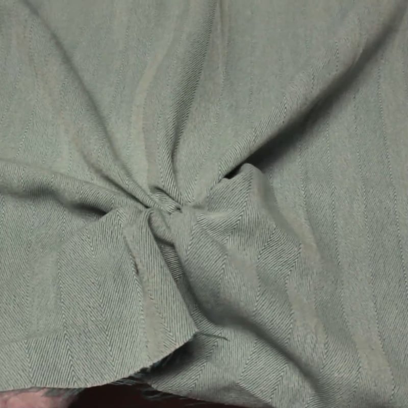 Vidéo: Tweed laine & coton - Chevron vert & blanc