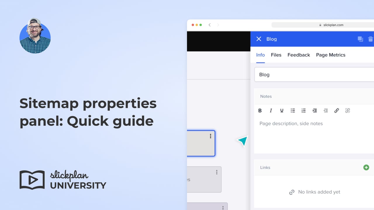 Sitemap properties panel: Quick guide