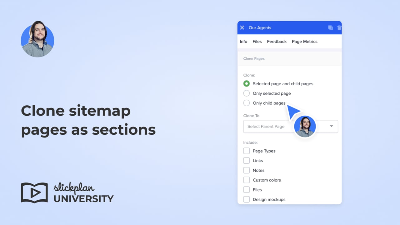 Clone sitemap pages as sections