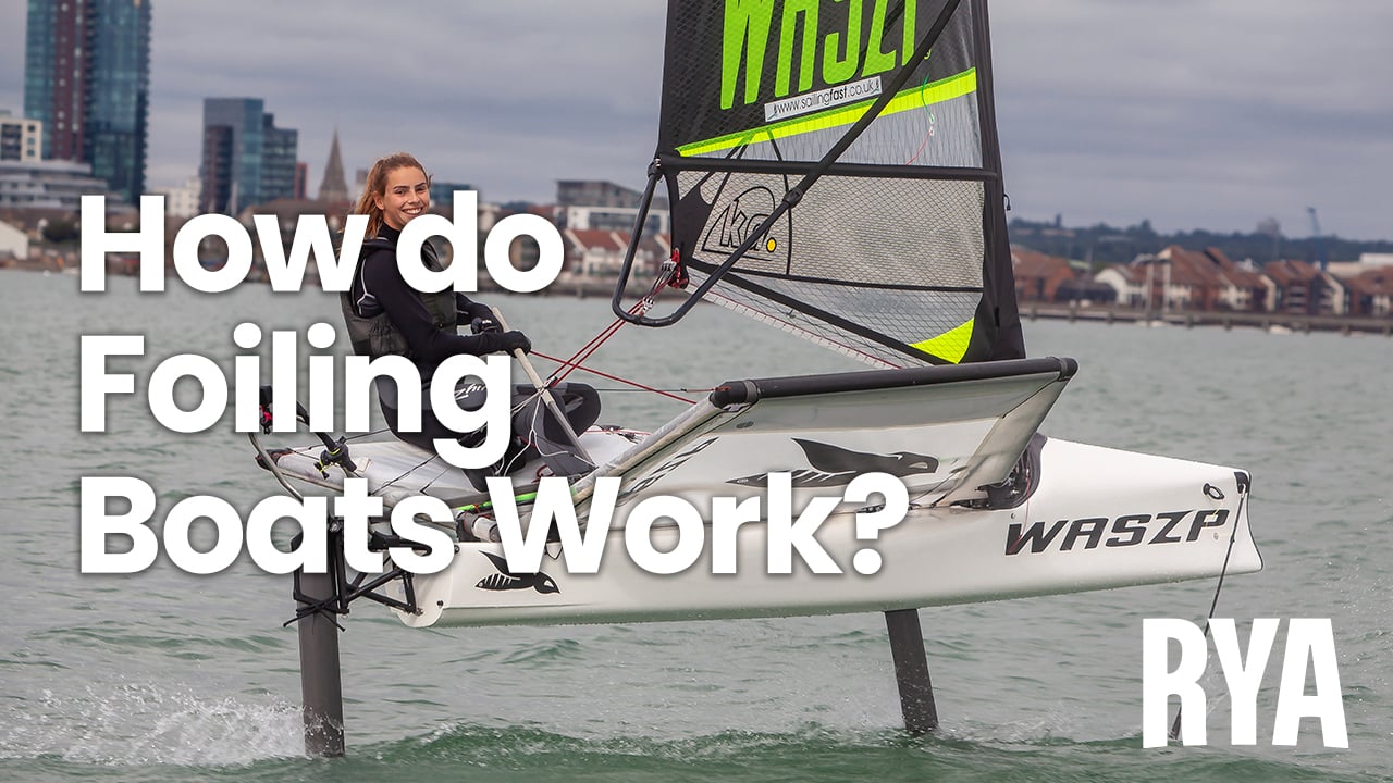 Two windsurfers on the water, featuring the caption 