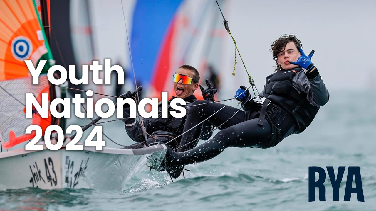 Two windsurfers on the water, featuring the caption 