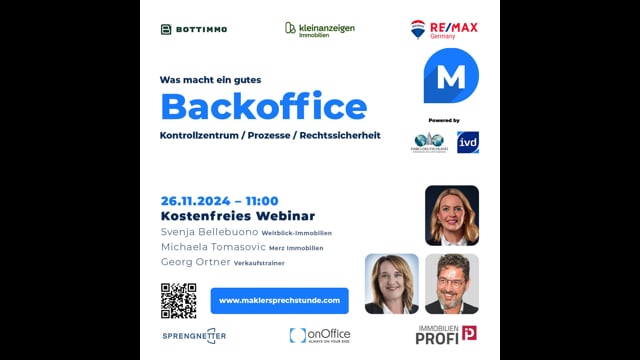 Was macht ein gutes Backoffice? Kontrollzentrum / Prozesse / Rechtssicherheit