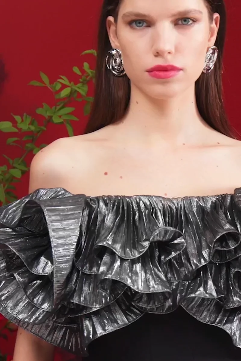 【REBECCA VALLANCE】LUMIERE MIDI DRESS オフショルダー ミディ Lumi Midi Dress – Rebecca Vallance
